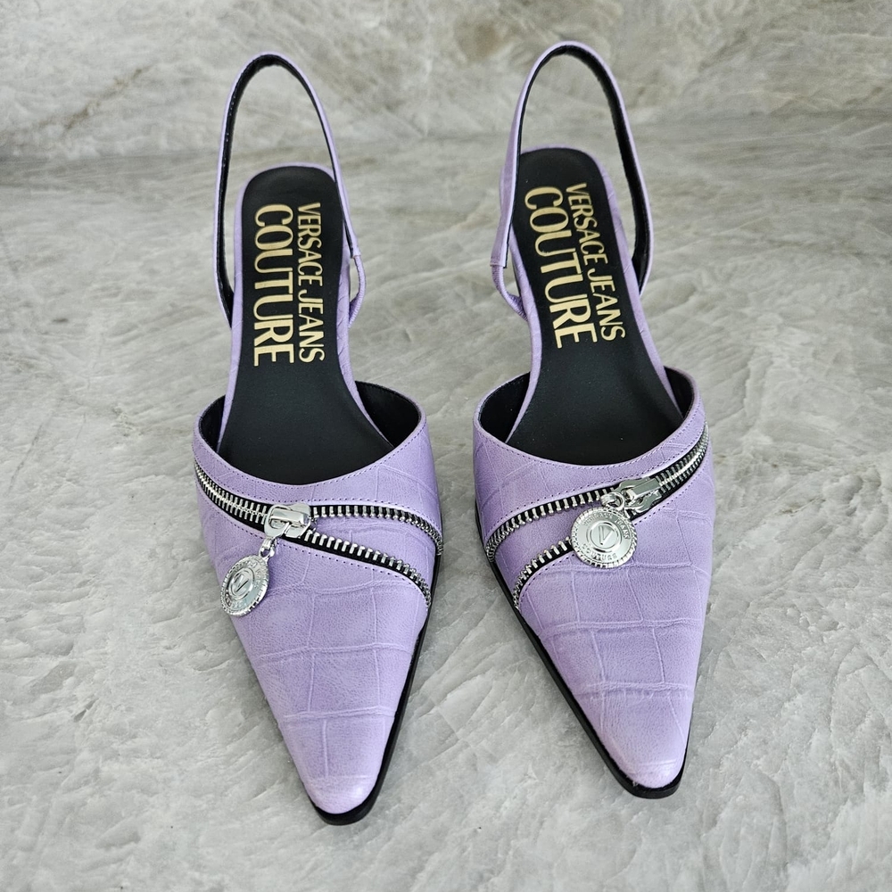 Versace Jeans Collection  Purple Slingback Shoes US 8/ EU 39 Retail $450